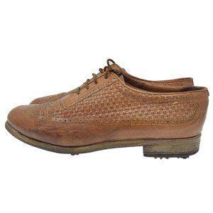 *Walter Genuin ITALY Sz 8B Leather Weave Golf